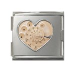 Retro Vintage Beige Rotary Dial Spiral Droste Mega Link Heart Italian Charm (18mm)