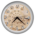 Retro Vintage Beige Rotary Dial Spiral Droste Wall Clock (Silver)