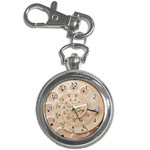 Retro Vintage Beige Rotary Dial Spiral Droste Key Chain Watch