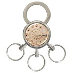 Retro Vintage Beige Rotary Dial Spiral Droste 3-Ring Key Chain