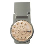 Retro Vintage Beige Rotary Dial Spiral Droste Money Clip (Round)