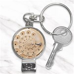 Retro Vintage Beige Rotary Dial Spiral Droste Nail Clippers Key Chain