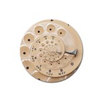 Retro Vintage Beige Rotary Dial Spiral Droste Magnet 3  (Round)