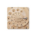 Retro Vintage Beige Rotary Dial Spiral Droste Magnet (Square)