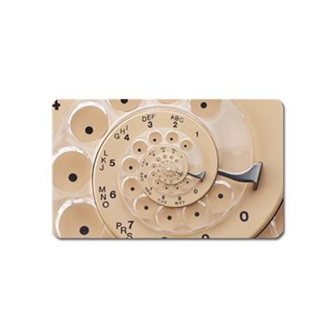 Retro Vintage Beige Rotary Dial Spiral Droste Magnet (Name Card) from ArtsNow.com Front