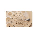 Retro Vintage Beige Rotary Dial Spiral Droste Magnet (Name Card)