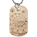 Retro Vintage Beige Rotary Dial Spiral Droste Dog Tag (One Side)