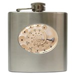 Retro Vintage Beige Rotary Dial Spiral Droste Hip Flask (6 oz)