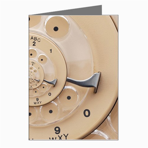 Retro Vintage Beige Rotary Dial Spiral Droste Greeting Card from ArtsNow.com Left