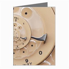 Retro Vintage Beige Rotary Dial Spiral Droste Greeting Card from ArtsNow.com Left