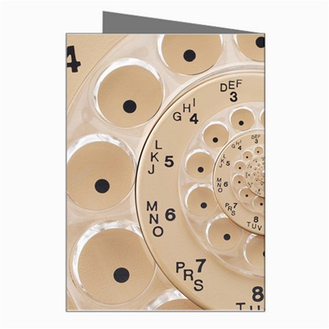 Retro Vintage Beige Rotary Dial Spiral Droste Greeting Card from ArtsNow.com Right