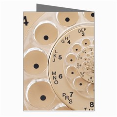 Retro Vintage Beige Rotary Dial Spiral Droste Greeting Card from ArtsNow.com Right