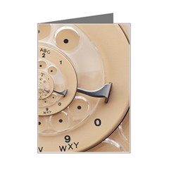 Retro Vintage Beige Rotary Dial Spiral Droste Mini Greeting Card from ArtsNow.com Left