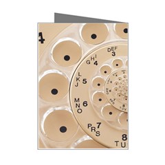 Retro Vintage Beige Rotary Dial Spiral Droste Mini Greeting Card from ArtsNow.com Right