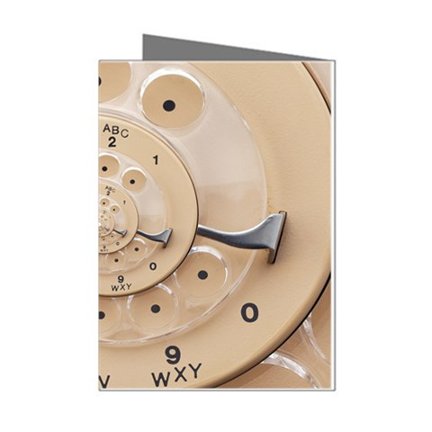 Retro Vintage Beige Rotary Dial Spiral Droste Mini Greeting Cards (Pkg of 8) from ArtsNow.com Left