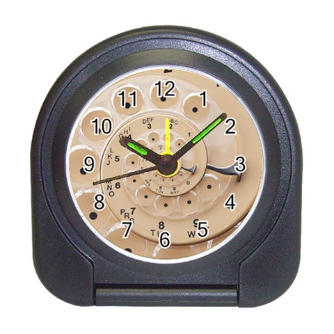 Retro Vintage Beige Rotary Dial Spiral Droste Travel Alarm Clock from ArtsNow.com Front