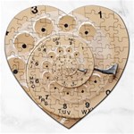 Retro Vintage Beige Rotary Dial Spiral Droste Jigsaw Puzzle (Heart)