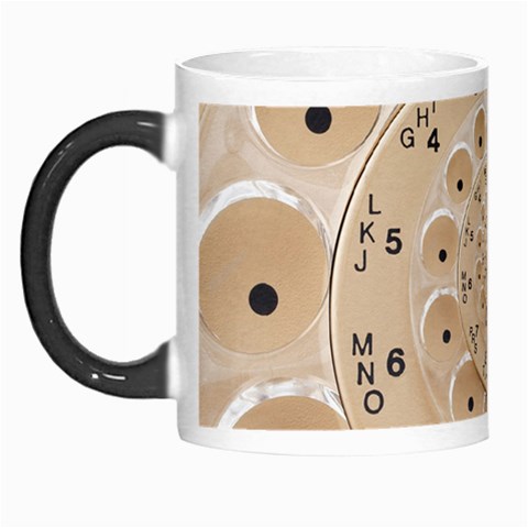 Retro Vintage Beige Rotary Dial Spiral Droste Morph Mug from ArtsNow.com Left