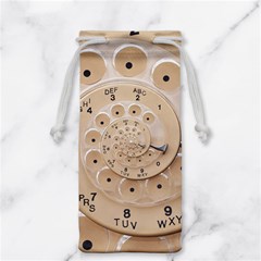 Retro Vintage Beige Rotary Dial Spiral Droste Jewelry Bag from ArtsNow.com Front