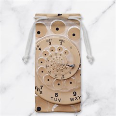 Retro Vintage Beige Rotary Dial Spiral Droste Jewelry Bag from ArtsNow.com Back