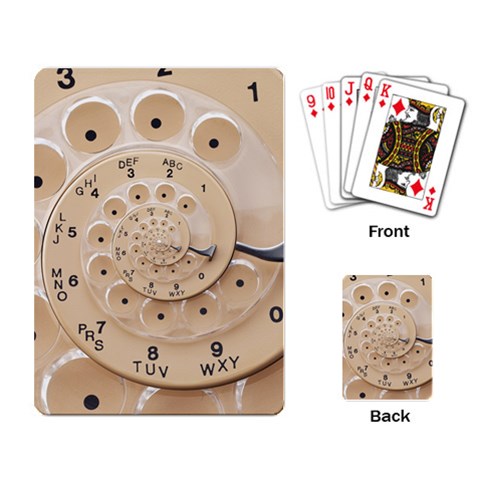 Retro Vintage Beige Rotary Dial Spiral Droste Playing Cards Single Design from ArtsNow.com Back