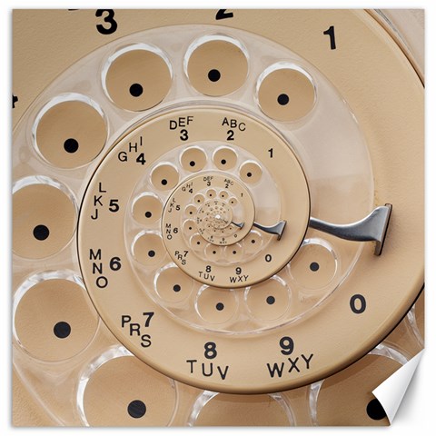 Retro Vintage Beige Rotary Dial Spiral Droste Canvas 12  x 12  from ArtsNow.com 11.4 x11.56  Canvas - 1