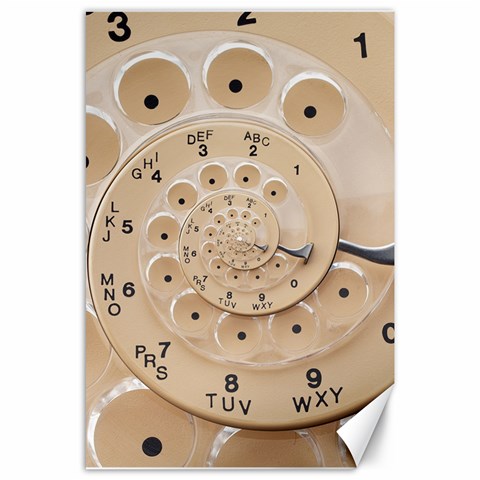 Retro Vintage Beige Rotary Dial Spiral Droste Canvas 24  x 36  from ArtsNow.com 23.35 x34.74  Canvas - 1