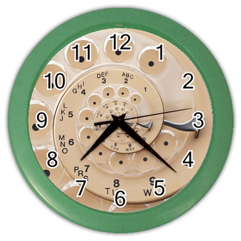 Retro Vintage Beige Rotary Dial Spiral Droste Color Wall Clock from ArtsNow.com Front