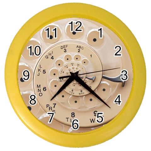 Retro Vintage Beige Rotary Dial Spiral Droste Color Wall Clock from ArtsNow.com Front