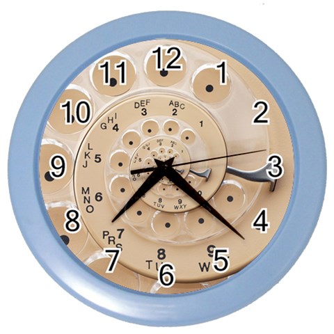 Retro Vintage Beige Rotary Dial Spiral Droste Color Wall Clock from ArtsNow.com Front