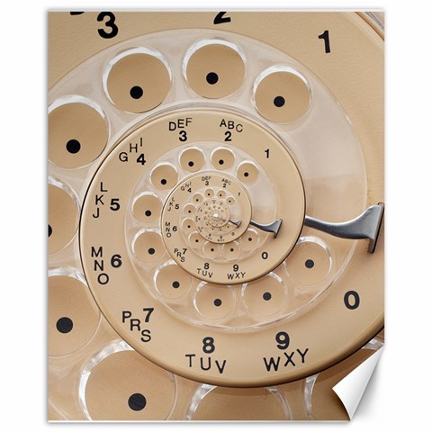 Retro Vintage Beige Rotary Dial Spiral Droste Canvas 11  x 14  from ArtsNow.com 10.95 x13.48  Canvas - 1