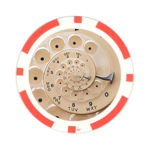 Retro Vintage Beige Rotary Dial Spiral Droste Poker Chip Card Guard from ArtsNow.com Front