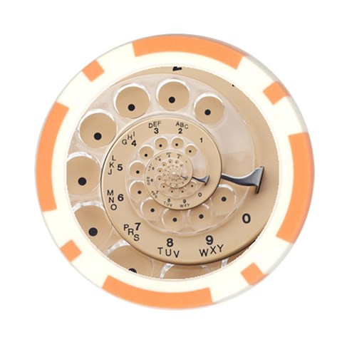 Retro Vintage Beige Rotary Dial Spiral Droste Poker Chip Card Guard from ArtsNow.com Front