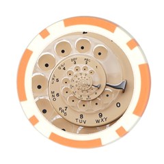 Retro Vintage Beige Rotary Dial Spiral Droste Poker Chip Card Guard from ArtsNow.com Front