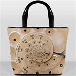 Retro Vintage Beige Rotary Dial Spiral Droste Bucket Bag