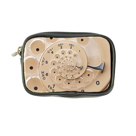 Retro Vintage Beige Rotary Dial Spiral Droste Coin Purse from ArtsNow.com Front