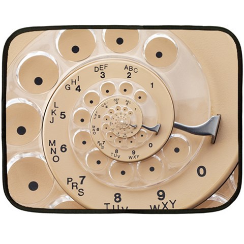 Retro Vintage Beige Rotary Dial Spiral Droste Double Sided Fleece Blanket (Mini) from ArtsNow.com 35 x27  Blanket Front