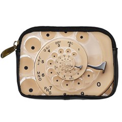 Retro Vintage Beige Rotary Dial Spiral Droste Digital Camera Leather Case from ArtsNow.com Front