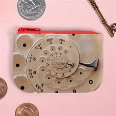 Retro Vintage Beige Rotary Dial Spiral Droste Mini Coin Purse from ArtsNow.com Front