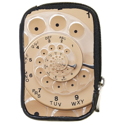 Retro Vintage Beige Rotary Dial Spiral Droste Compact Camera Leather Case from ArtsNow.com Front