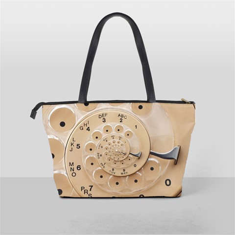 Retro Vintage Beige Rotary Dial Spiral Droste Classic Shoulder Handbag from ArtsNow.com Back