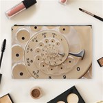 Retro Vintage Beige Rotary Dial Spiral Droste Cosmetic Bag (Large)