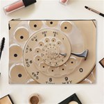 Retro Vintage Beige Rotary Dial Spiral Droste Cosmetic Bag (XL)