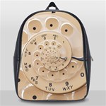 Retro Vintage Beige Rotary Dial Spiral Droste School Bag (Large)