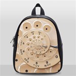 Retro Vintage Beige Rotary Dial Spiral Droste School Bag (Small)