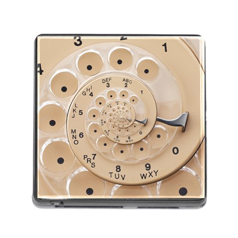 Retro Vintage Beige Rotary Dial Spiral Droste Memory Card Reader (Square) from ArtsNow.com Front