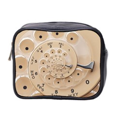 Retro Vintage Beige Rotary Dial Spiral Droste Mini Toiletries Bag (Two Sides) from ArtsNow.com Front