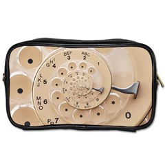 Retro Vintage Beige Rotary Dial Spiral Droste Toiletries Bag (Two Sides) from ArtsNow.com Front