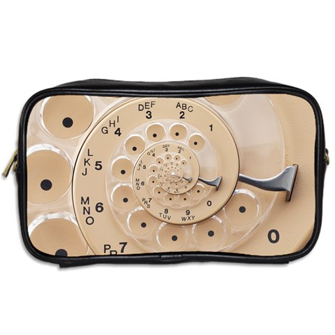 Retro Vintage Beige Rotary Dial Spiral Droste Toiletries Bag (Two Sides) from ArtsNow.com Back