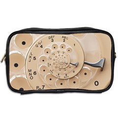 Retro Vintage Beige Rotary Dial Spiral Droste Toiletries Bag (Two Sides) from ArtsNow.com Back